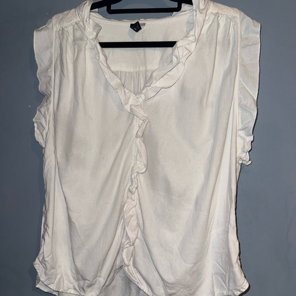 Kut from the Kloth White Ruffled Blouse - Picture 1 of 3